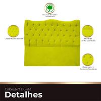 Cabeceira Casal Para Cama Box Estofada Dunas Veludo Cor Amarelo - 2