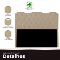 Cabeceira Casal King Size Estofada Para Cama Box Verona Veludo Bege Escuro - 2
