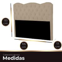 Cabeceira Casal King Size Estofada Para Cama Box Verona Veludo Bege Escuro - 3