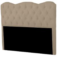 Cabeceira Casal King Size Estofada Para Cama Box Verona Veludo Bege Escuro