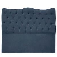 Cabeceira Casal Queen Para Cama Box Estofada Dunas Veludo Cor Azul Marinho - 1
