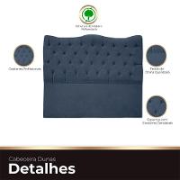 Cabeceira Casal Queen Para Cama Box Estofada Dunas Veludo Cor Azul Marinho - 3