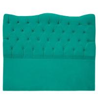 Cabeceira Casal Queen Para Cama Box Estofada Dunas Veludo Cor Azul Claro - 1