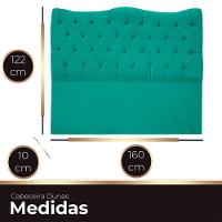 Cabeceira Casal Queen Para Cama Box Estofada Dunas Veludo Cor Azul Claro