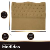 Cabeceira Casal Queen Para Cama Box Estofada Dunas Veludo Bege Escuro
