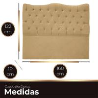 Cabeceira Casal Queen Para Cama Box Estofada Dunas Veludo Bege