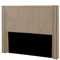 Cabeceira Casal Queen Estofada Para Cama Box Toronto Veludo Bege Escuro - 1