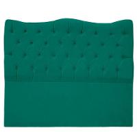Cabeceira Casal Queen Para Cama Box Estofada Dunas Veludo Cor Verde Esmeralda - 1
