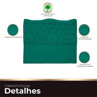 Cabeceira Casal Queen Para Cama Box Estofada Dunas Veludo Cor Verde Esmeralda - 3