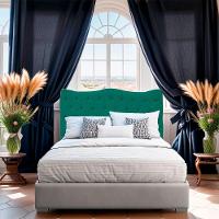 Cabeceira Casal Queen Para Cama Box Estofada Dunas Veludo Cor Verde Esmeralda - 6