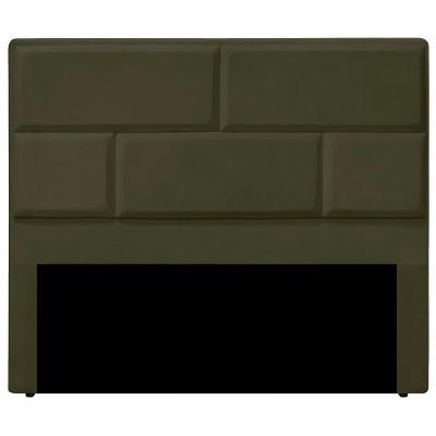 Cabeceira Casal Queen Estofada Para Cama Box Jade Veludo Cor Chocolate