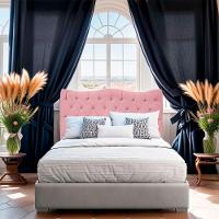 Cabeceira Casal Queen Para Cama Box Estofada Dunas Veludo Cor Rosa Bebe - 6