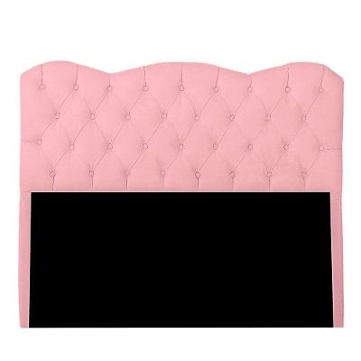 Cabeceira Casal Queen Estofada Para Cama Box Verona Veludo Cor Rosa Bebe