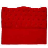 Cabeceira Casal Queen Para Cama Box Estofada Dunas Veludo Cor Vermelho - 1