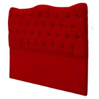 Cabeceira Casal Queen Para Cama Box Estofada Dunas Veludo Cor Vermelho - 5