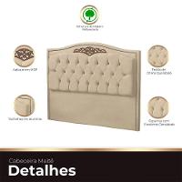 Cabeceira Casal Queen Estofada Para Cama Box Maitê Veludo Bege