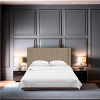 Cabeceira Casal Queen Size Estofada Para Cama Box Alicia Veludo Bege Escuro - 6