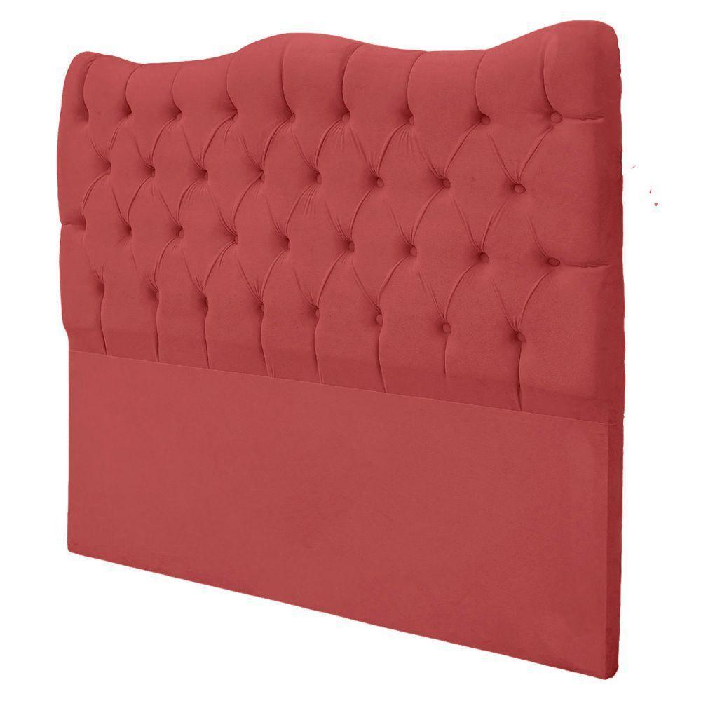 Cabeceira Casal Queen Para Cama Box Estofada Dunas Veludo Cor Rose - 5