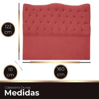 Cabeceira Casal Queen Para Cama Box Estofada Dunas Veludo Cor Rose