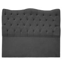 Cabeceira Casal Queen Para Cama Box Estofada Dunas Veludo Cor Preto - 1
