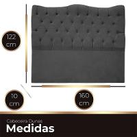 Cabeceira Casal Queen Para Cama Box Estofada Dunas Veludo Cor Preto