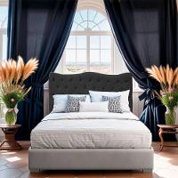 Cabeceira Casal Queen Para Cama Box Estofada Dunas Veludo Cor Preto - 6