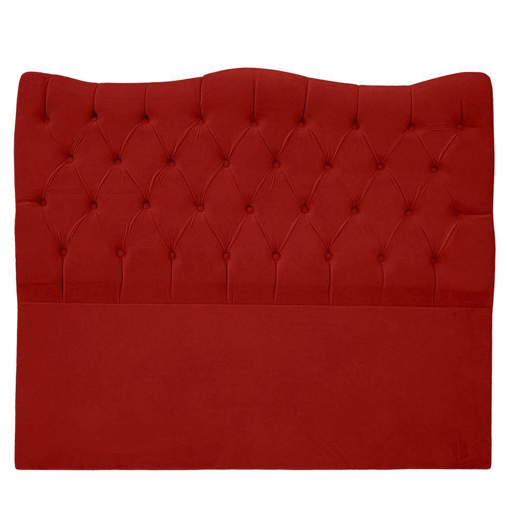 Cabeceira Casal Queen Para Cama Box Estofada Dunas Veludo Cor Marsala - 1