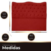 Cabeceira Casal Queen Para Cama Box Estofada Dunas Veludo Cor Marsala