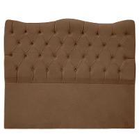 Cabeceira Casal Queen Para Cama Box Estofada Dunas Veludo Cor Marrom - 1