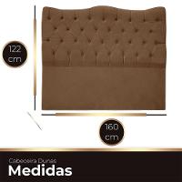 Cabeceira Casal Queen Para Cama Box Estofada Dunas Veludo Cor Marrom
