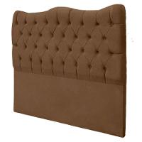 Cabeceira Casal Queen Para Cama Box Estofada Dunas Veludo Cor Marrom - 5