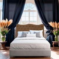 Cabeceira Casal Queen Para Cama Box Estofada Dunas Veludo Cor Marrom - 6