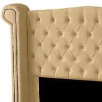 Cabeceira Casal Queen Size Estofada Para Cama Box Ayla Veludo Bege - 5