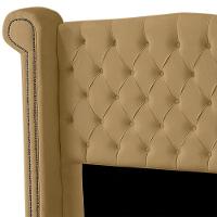 Cabeceira Casal Queen Size Estofada Para Cama Box Ayla Veludo Bege Escuro - 5