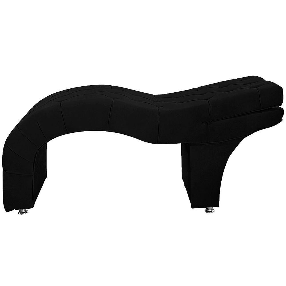 Maca Estofada Capitone Reclinável Julia Para Estetica Facial Sombrancelha E Cílios Suede Cor Preto - 5