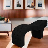 Maca Estofada Capitone Reclinável Julia Para Estetica Facial Sombrancelha E Cílios Suede Cor Preto - 6