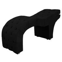 Maca Estofada Capitone Reclinável Julia Para Estetica Facial Sombrancelha E Cílios Suede Cor Preto - 7