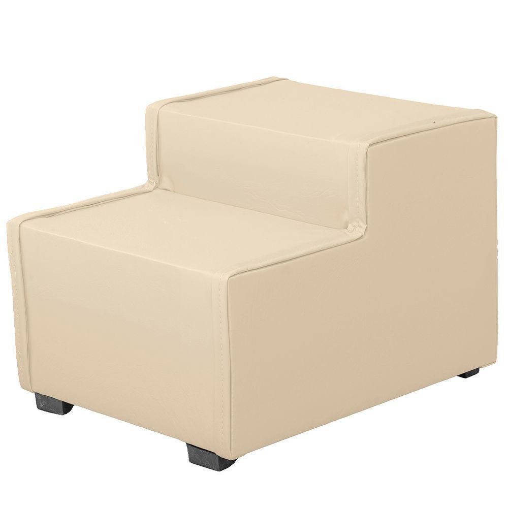 Escada Estofada 2 Degraus Para Cachorro Gato E Maca De Estetica Suede Cor Azul Marinho - 1