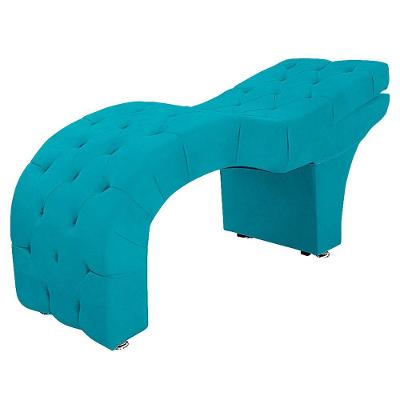 Maca Estofada Capitone Reclinável Julia Para Estetica Facial Sombrancelha E Cílios Suede Cor Azul Claro