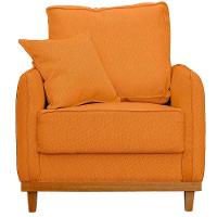 Kit Poltrona E Sofa Sena 2 Lugar Base De Madeira Para Sala Hotel Linho Terra Cota - 8