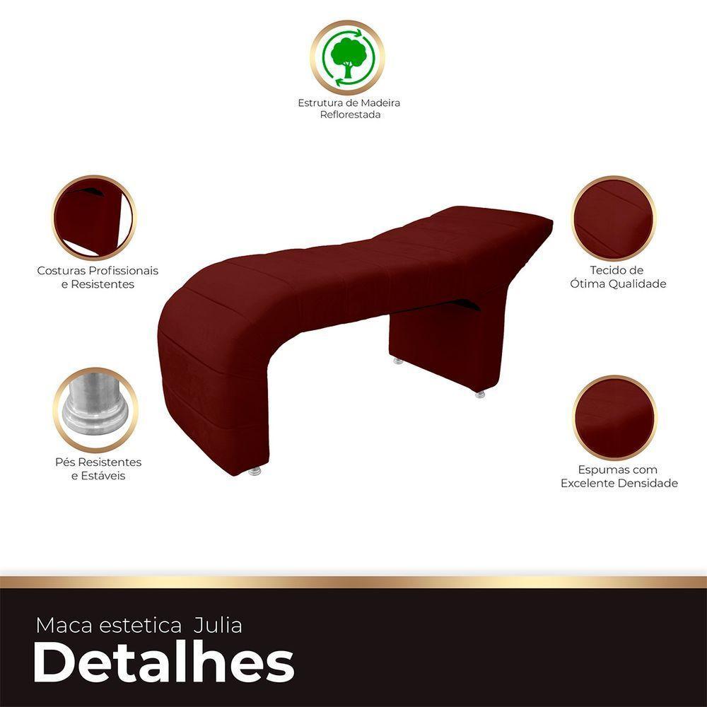 Maca Estofada Julia Para Estetica Facial Sombrancelha E Cilios Suede Cor Marsala - 2