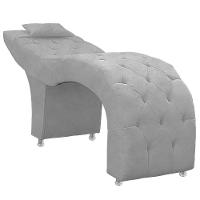 Maca Estofada Capitone Julia Para Estetica Facial Sombrancelha E Cilios Suede Cinza - 1