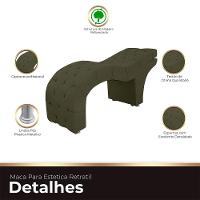 Maca Estofada Capitone Reclinável Julia Para Estetica Facial Sombrancelha E Cílios Suede Cor Chocolate - 2