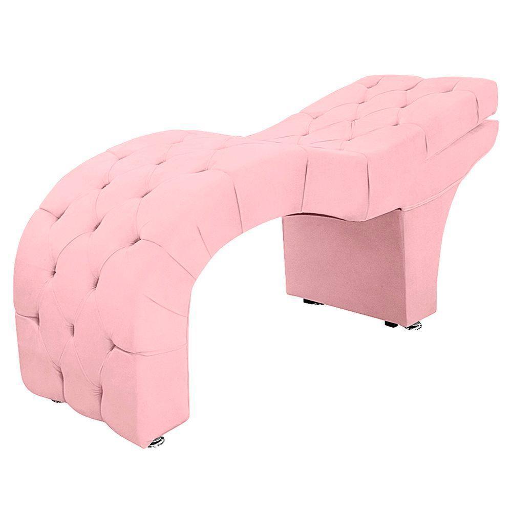 Maca Estofada Capitone Reclinável Julia Para Estetica Facial Sombrancelha E Cílios Suede Cor Rosa Bebe - 7