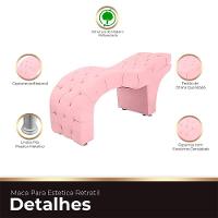 Maca Estofada Capitone Reclinável Julia Para Estetica Facial Sombrancelha E Cílios Suede Cor Rosa Bebe - 2