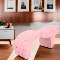 Maca Estofada Capitone Reclinável Julia Para Estetica Facial Sombrancelha E Cílios Suede Cor Rosa Bebe - 6