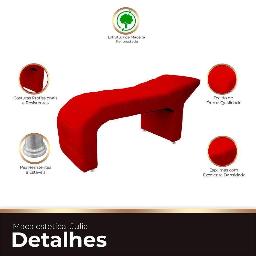 Maca Estofada Julia Para Estetica Facial Sombrancelha E Cilios Suede Cor Vermelho - 2