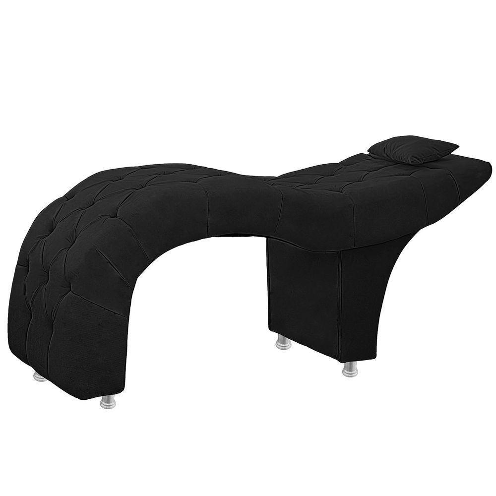 Maca Estofada Capitone Julia Para Estetica Facial Sombrancelha E Cilios Suede Preto - 3