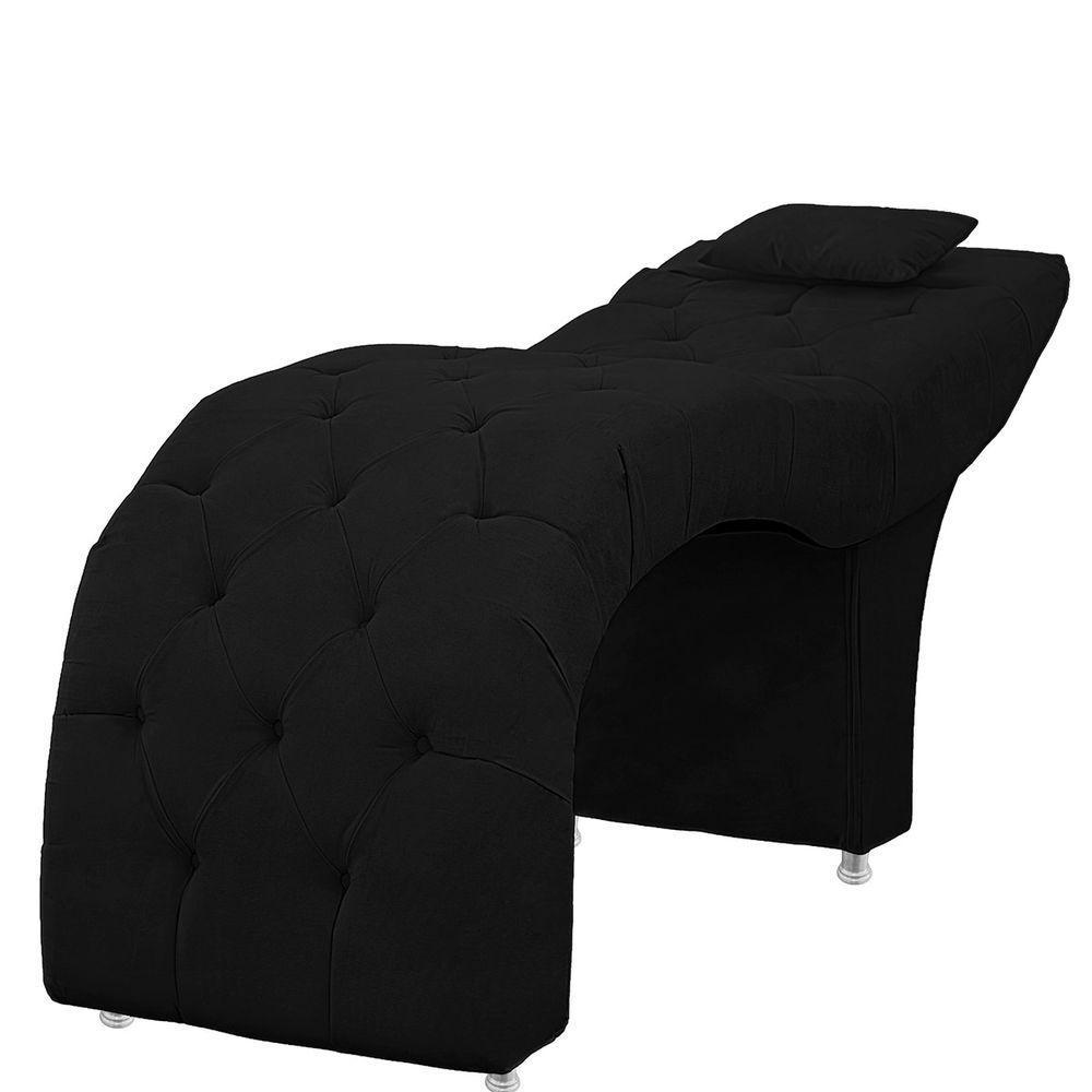 Maca Estofada Capitone Julia Para Estetica Facial Sombrancelha E Cilios Suede Preto - 5