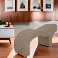 Maca Estofada Capitone Reclinável Julia Para Estetica Facial Sombrancelha E Cílios Suede Capuccino - 6